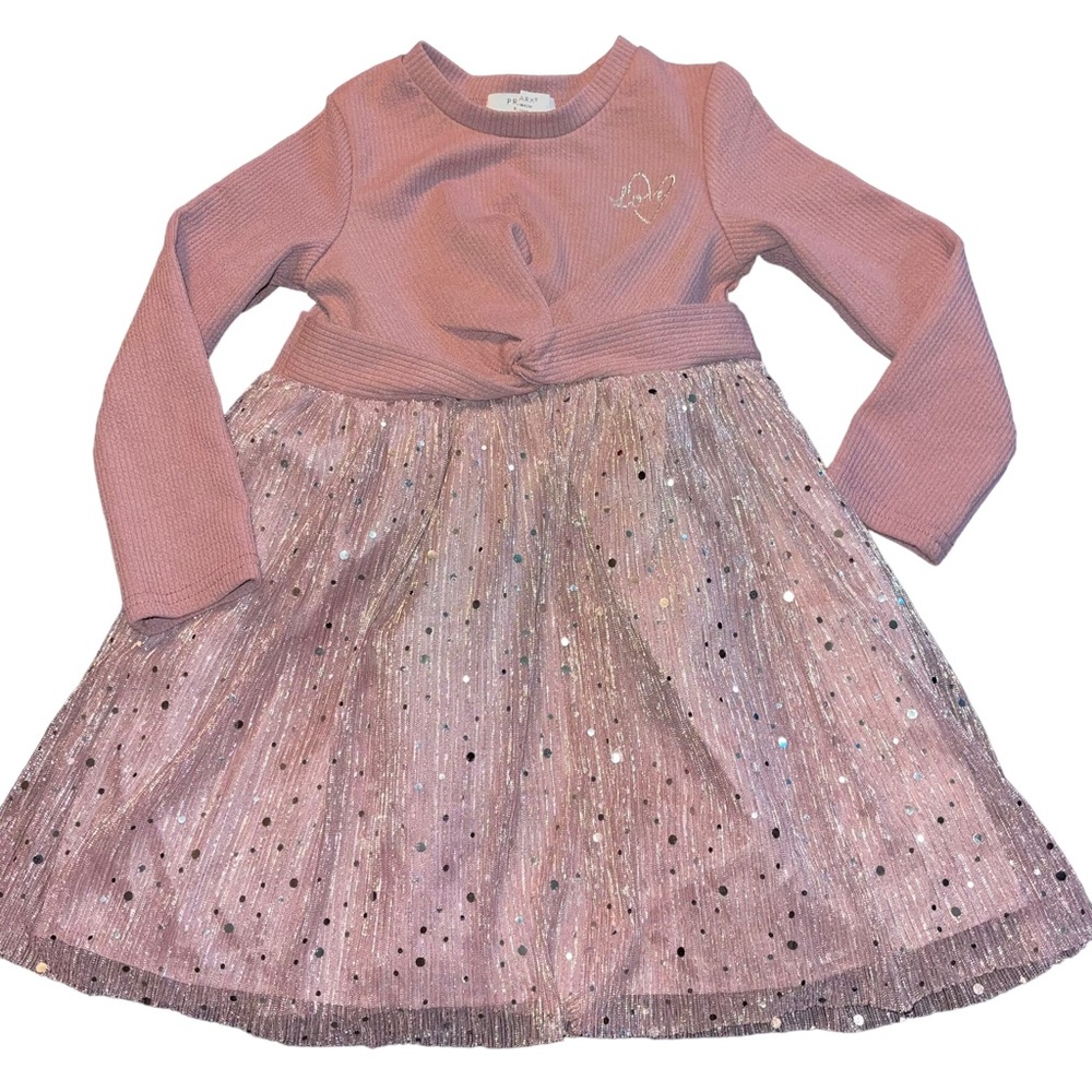 Primark Little Girls Dress Dusty Rose Silver Size 3-4 years Holiday Dress
